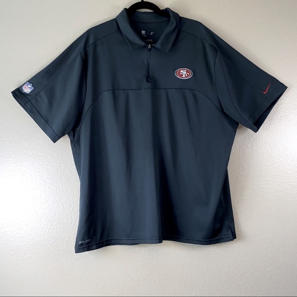 Nike Dri-Fit Dark Gray San Francisco 49ers Coach Style Polo - Picture 1 of 10